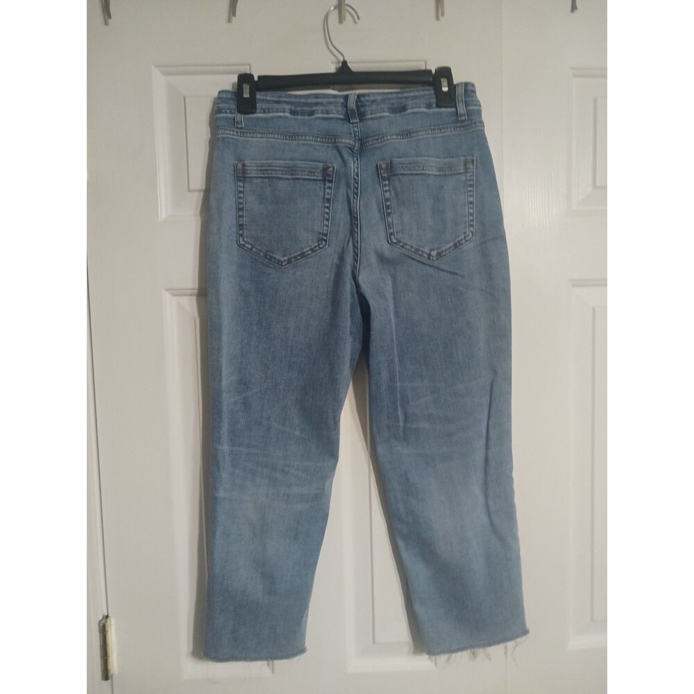 Women's J. Jill Denim Hi Rise Straight Leg Crop Jeans Size 6P Raw Hem - Picture 6 of 7